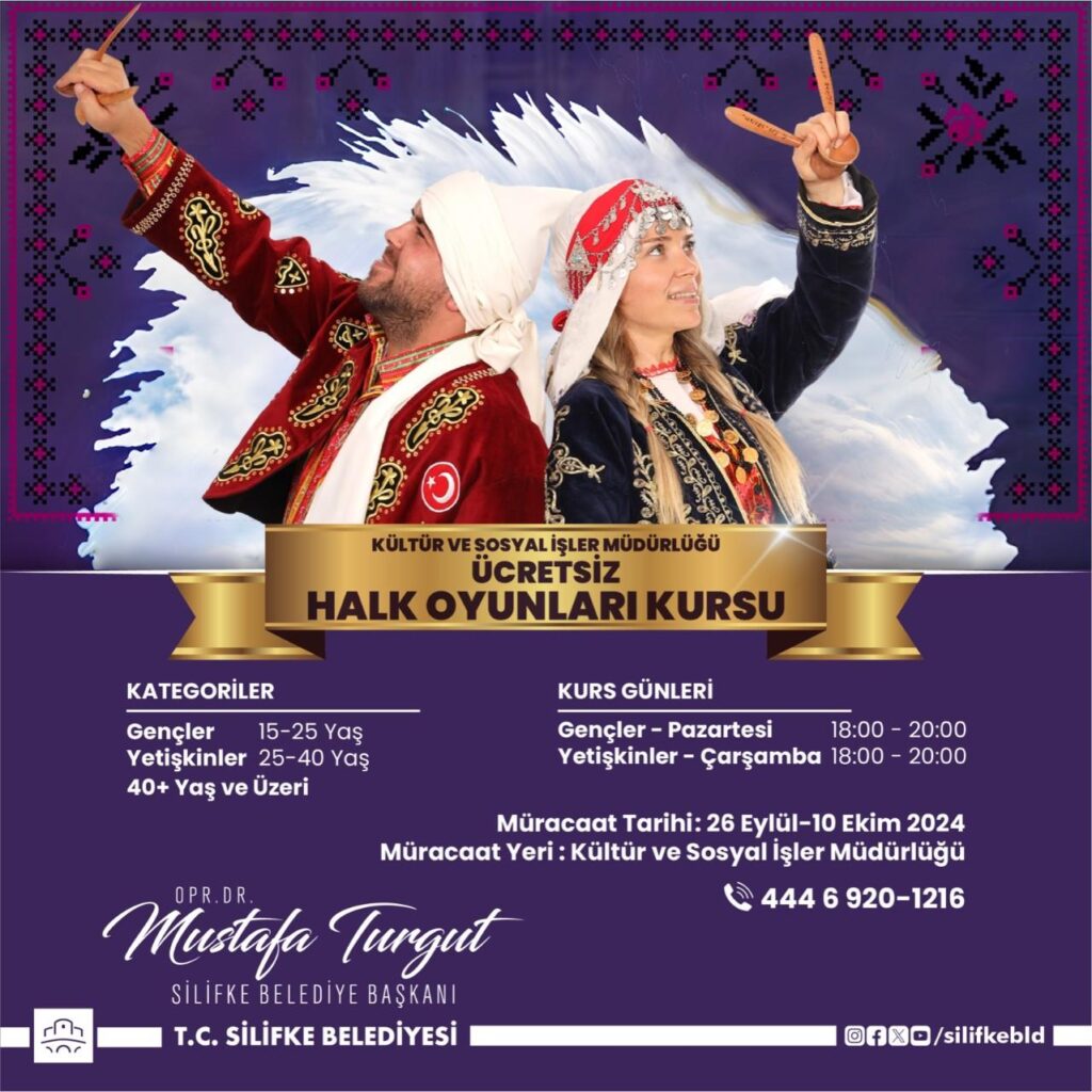 SILIFKEDE UCRETSIZ HALK OYUNLARI KURSU BASLIYOR